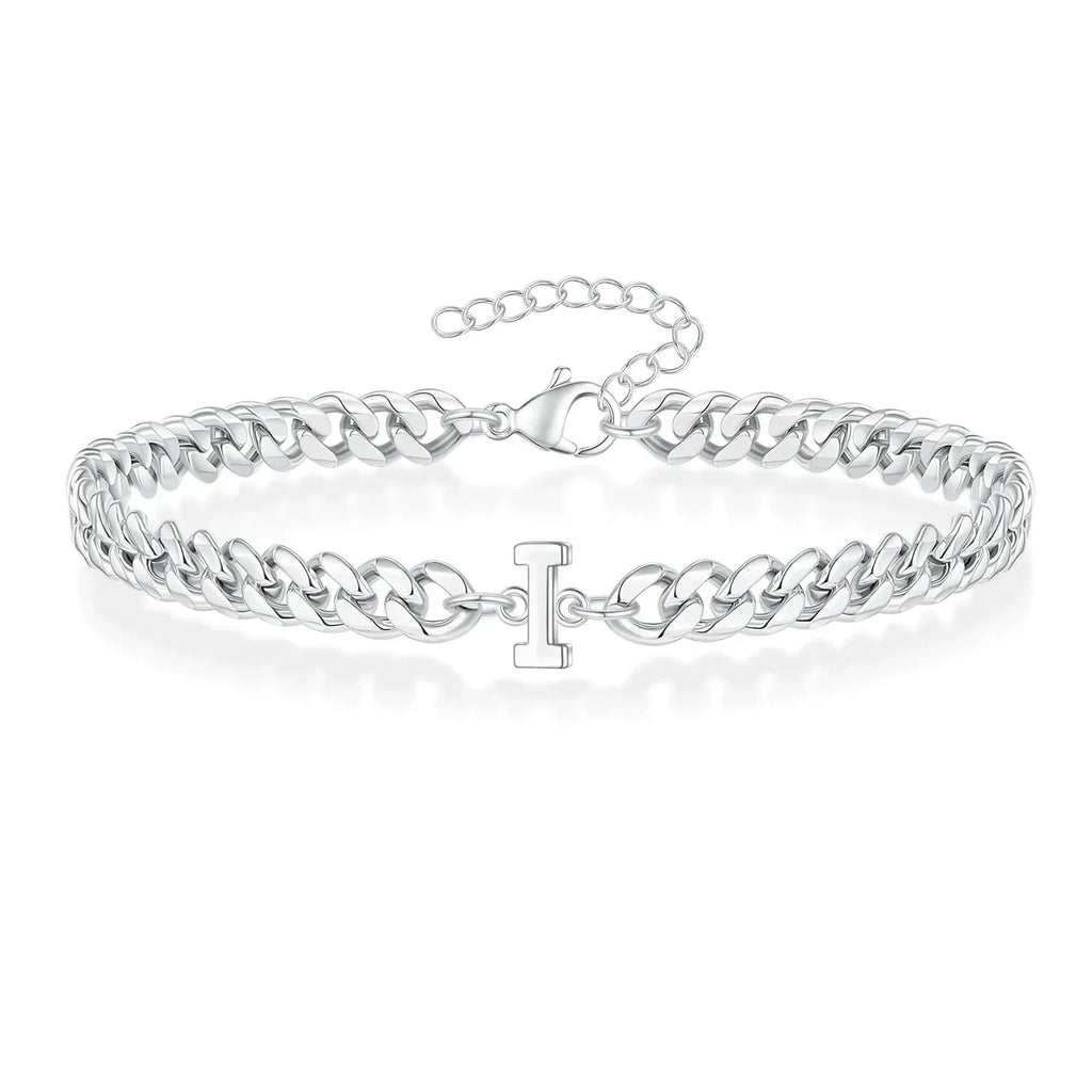 Boneroshop | Couples Letter Initial Cuban Bracelet