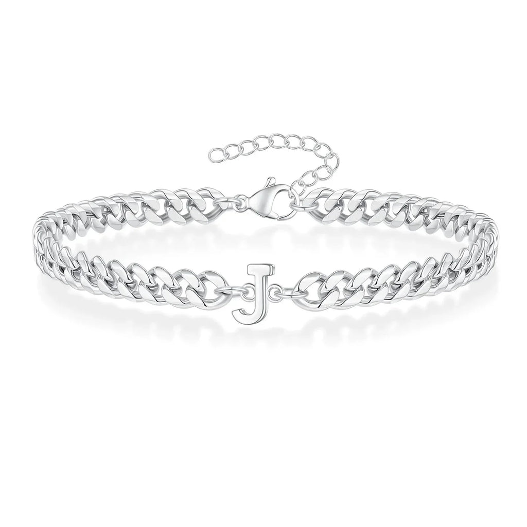 Boneroshop | Couples Letter Initial Cuban Bracelet