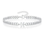 Boneroshop | Couples Letter Initial Cuban Bracelet