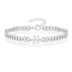 Boneroshop | Couples Letter Initial Cuban Bracelet