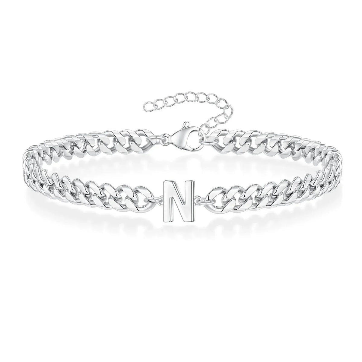 Boneroshop | Couples Letter Initial Cuban Bracelet