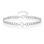 Boneroshop | Couples Letter Initial Cuban Bracelet