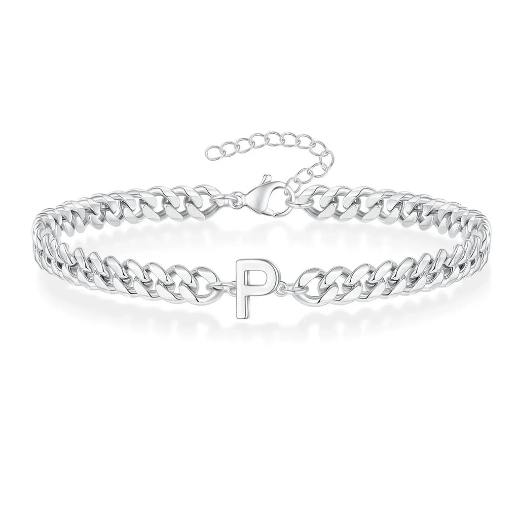 Boneroshop | Couples Letter Initial Cuban Bracelet