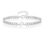 Boneroshop | Couples Letter Initial Cuban Bracelet