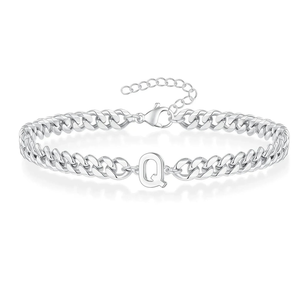 Boneroshop | Couples Letter Initial Cuban Bracelet