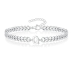 Boneroshop | Couples Letter Initial Cuban Bracelet