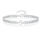 Boneroshop | Couples Letter Initial Cuban Bracelet