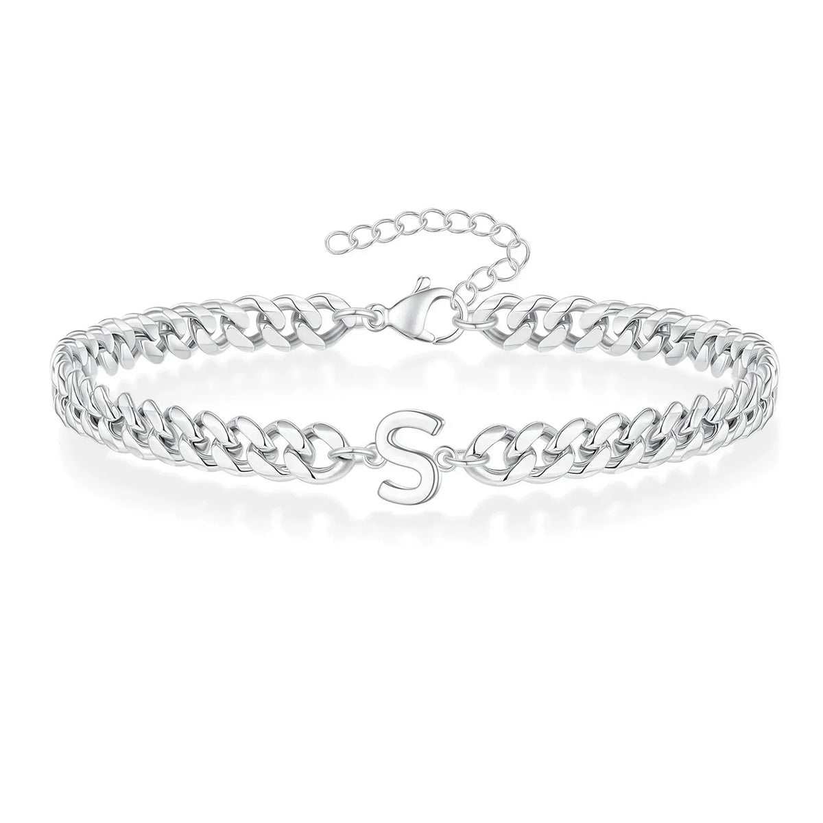 Boneroshop | Couples Letter Initial Cuban Bracelet