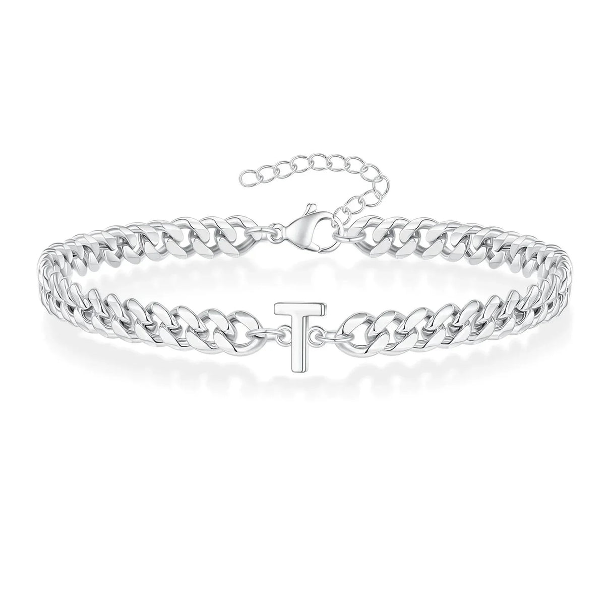 Boneroshop | Couples Letter Initial Cuban Bracelet