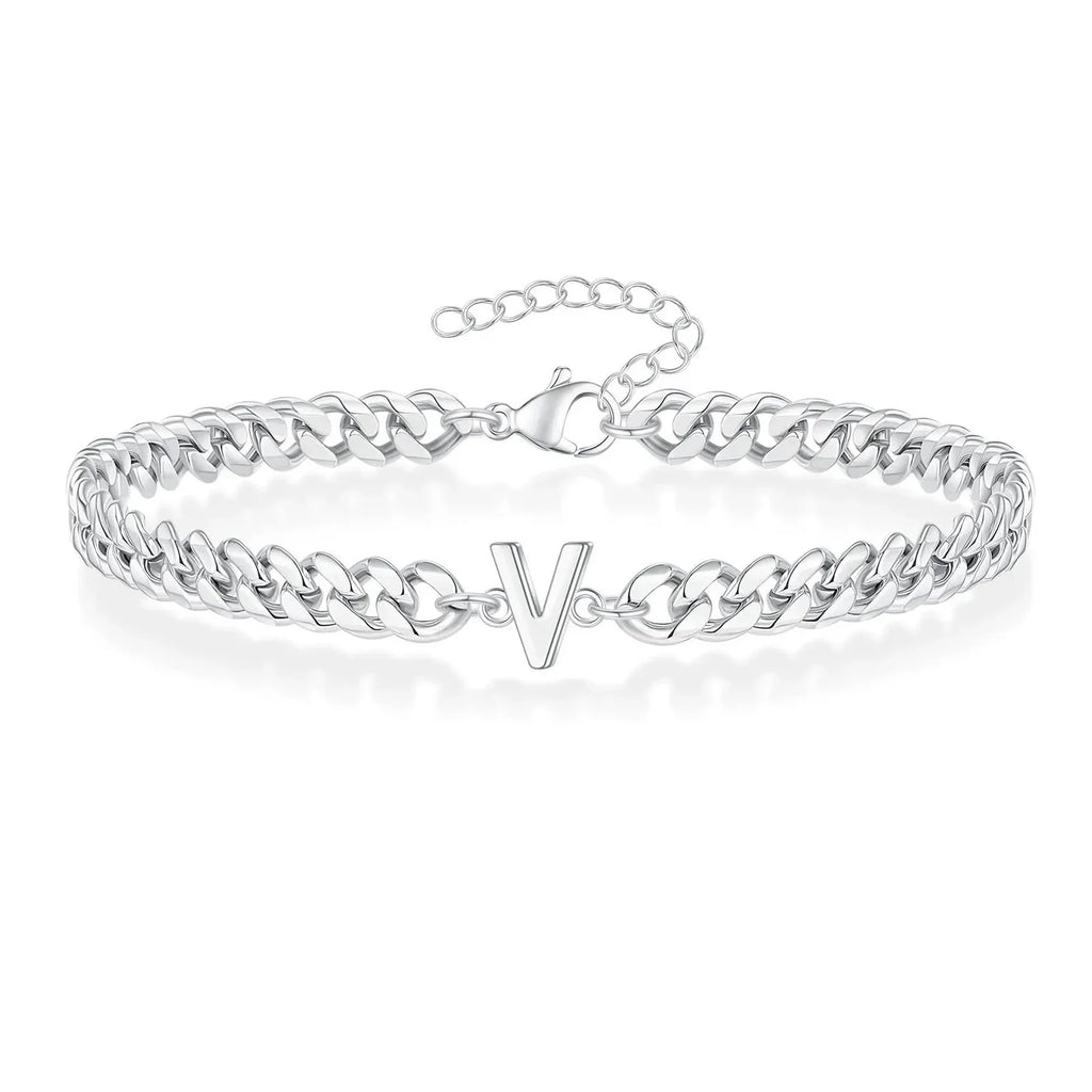 Boneroshop | Couples Letter Initial Cuban Bracelet