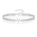Boneroshop | Couples Letter Initial Cuban Bracelet