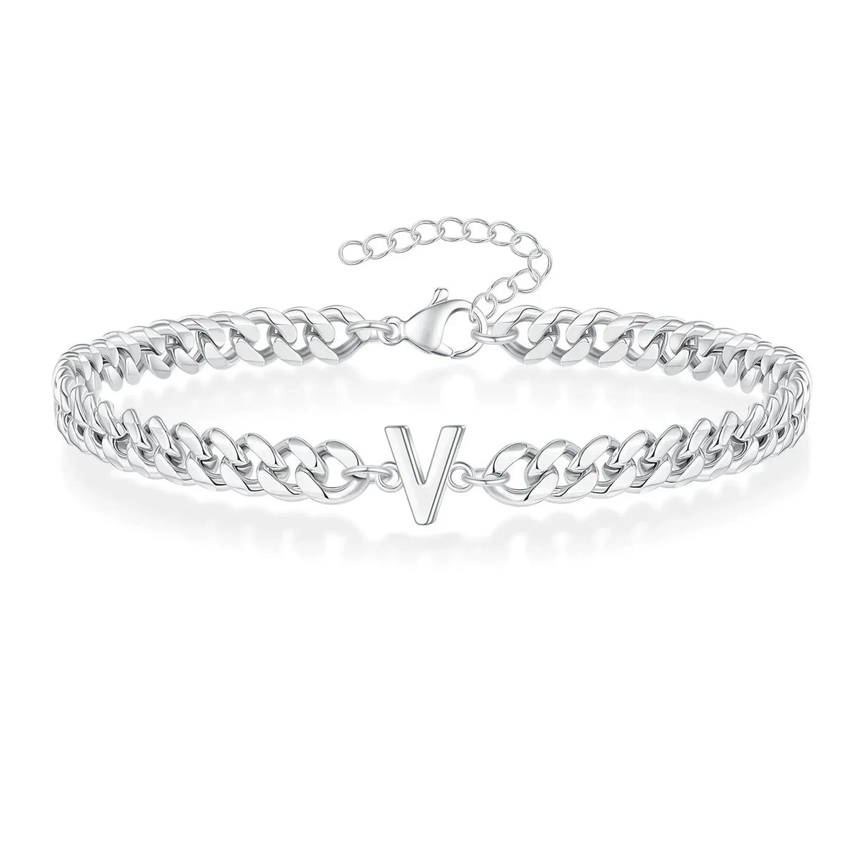 Boneroshop | Couples Letter Initial Cuban Bracelet