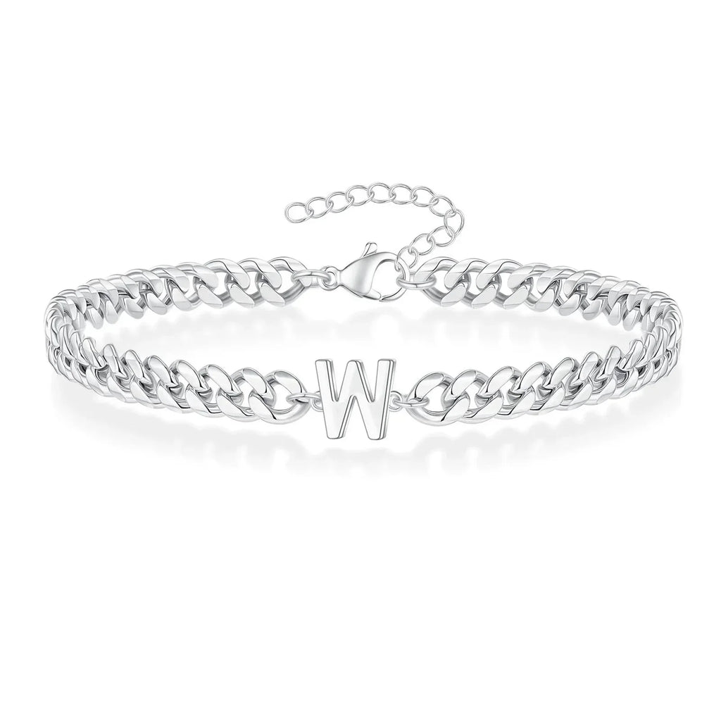Boneroshop | Couples Letter Initial Cuban Bracelet