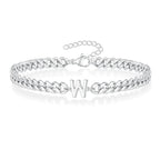 Boneroshop | Couples Letter Initial Cuban Bracelet