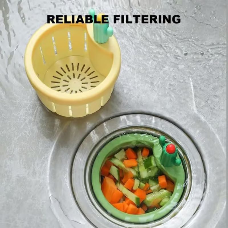 Creative Cactus Drainage Basket Set with Auto-Empty Function