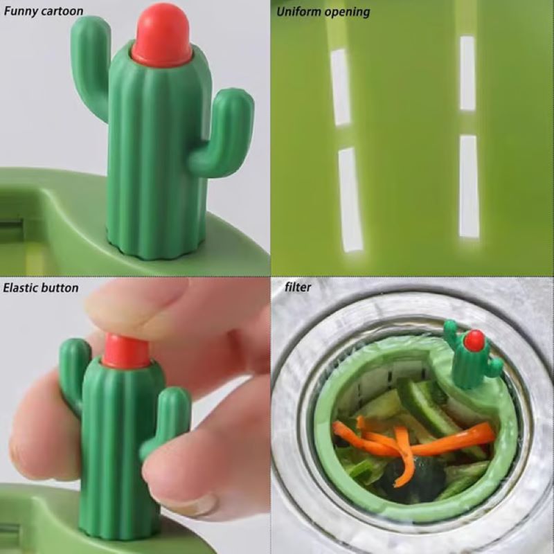 Creative Cactus Drainage Basket Set with Auto-Empty Function