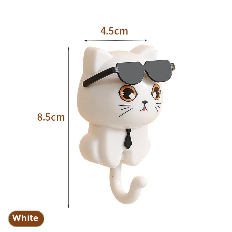 Creative cat sunglasses wall hook