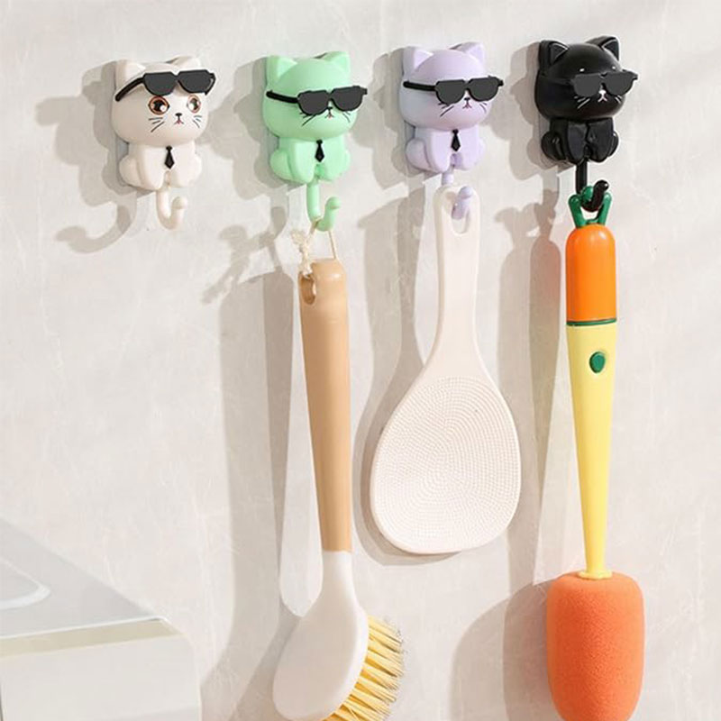 Creative cat sunglasses wall hook