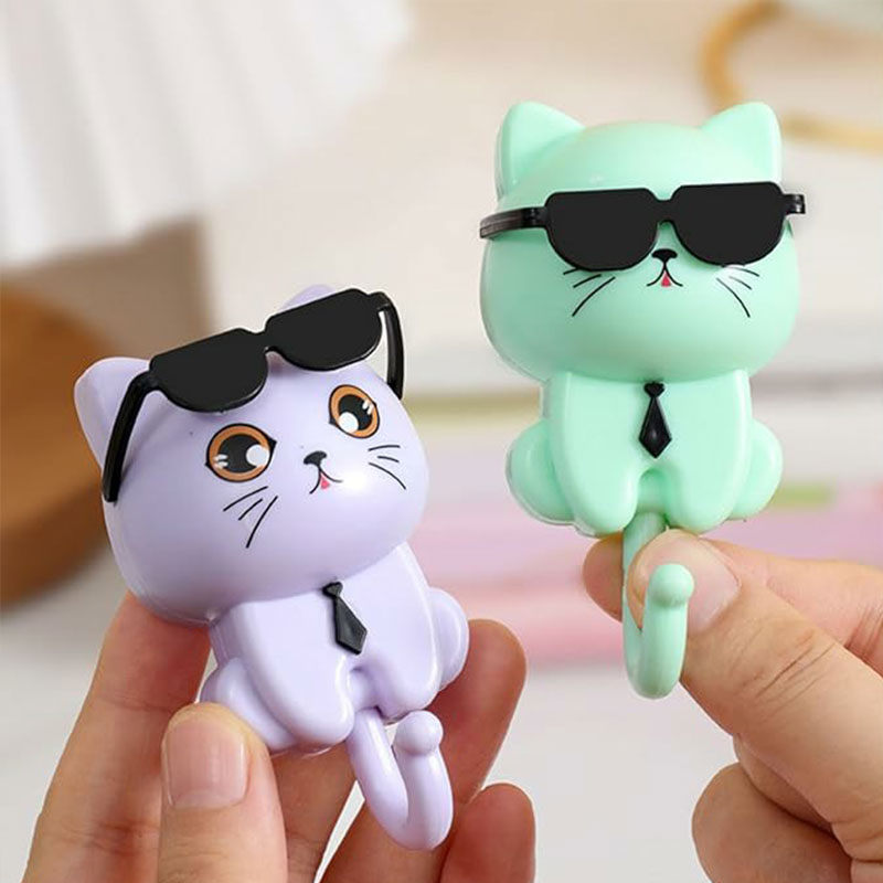 Creative cat sunglasses wall hook