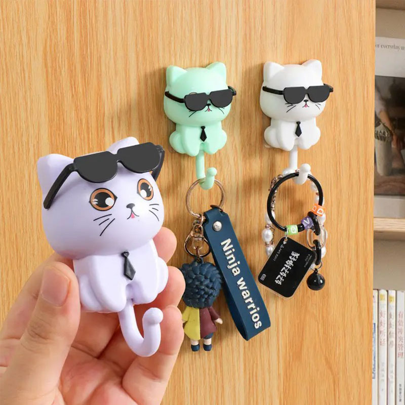 Creative cat sunglasses wall hook