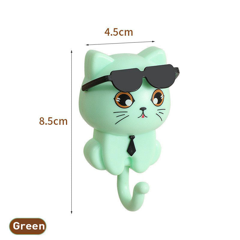 Creative cat sunglasses wall hook