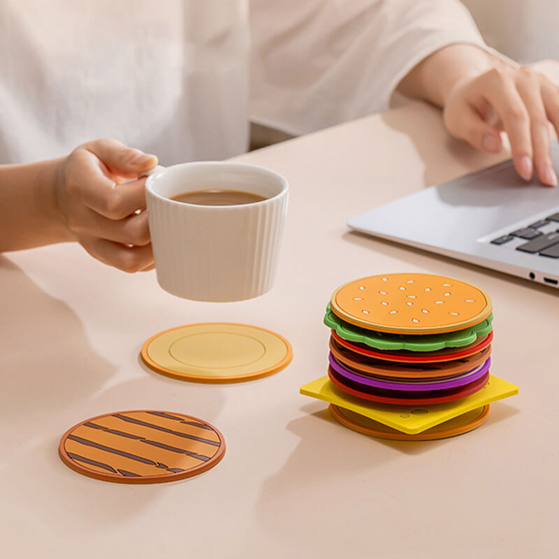 Creative hamburger-shape coaster set