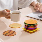 Creative Layered Burger-Shaped Insulated Coaster Set