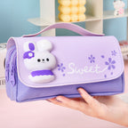 Creative Pencil Case with Bunny Appliqué
