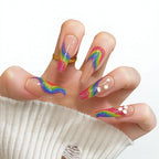 Creative Rainbow Design Press-On Nails