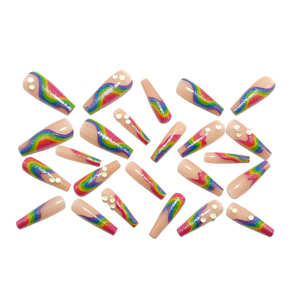 Creative Rainbow Design Press-On Nails