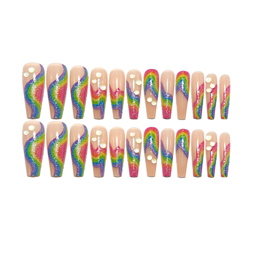Creative Rainbow Design Press-On Nails