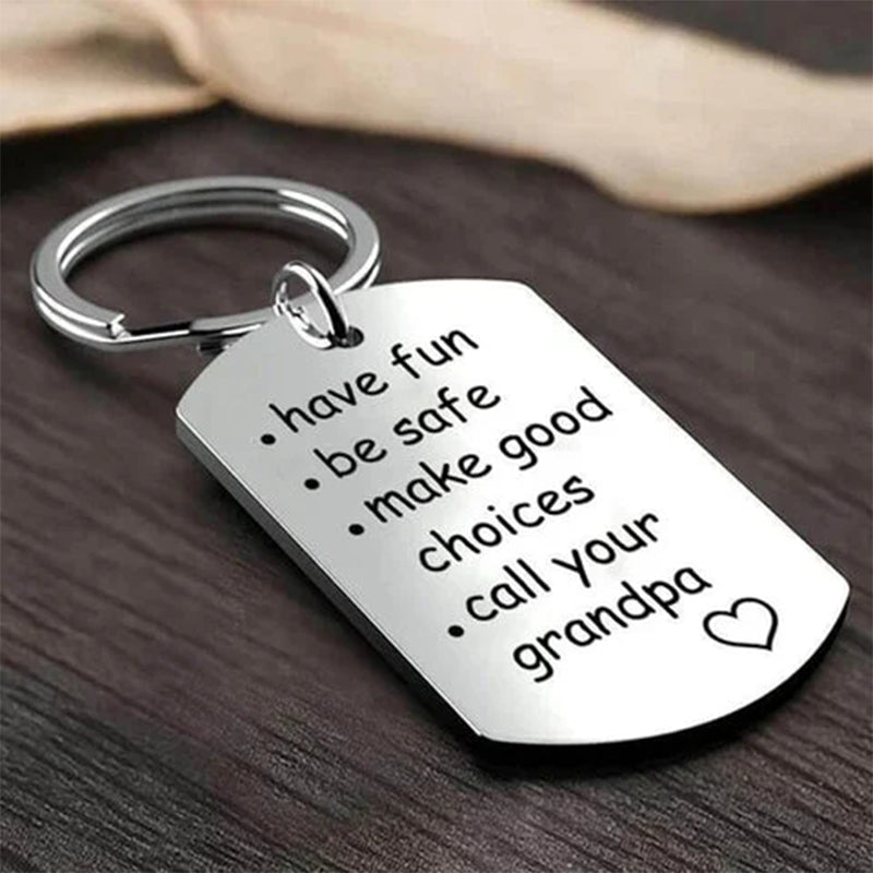 Creative Stainless Steel Keychain – Thoughtful Reminder Gift