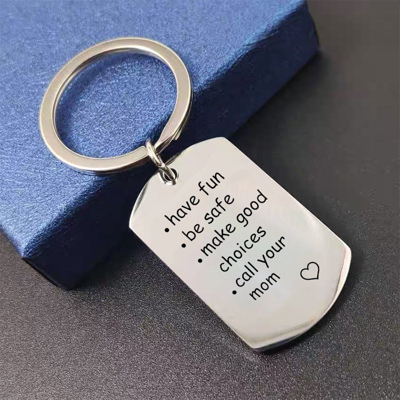 Creative Stainless Steel Keychain – Thoughtful Reminder Gift
