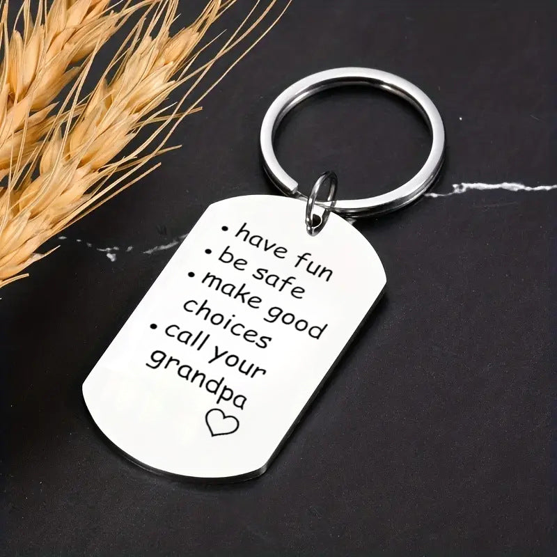 Creative Stainless Steel Keychain – Thoughtful Reminder Gift