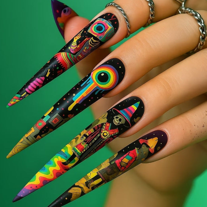 Creative Tropical Motif Nail Art
