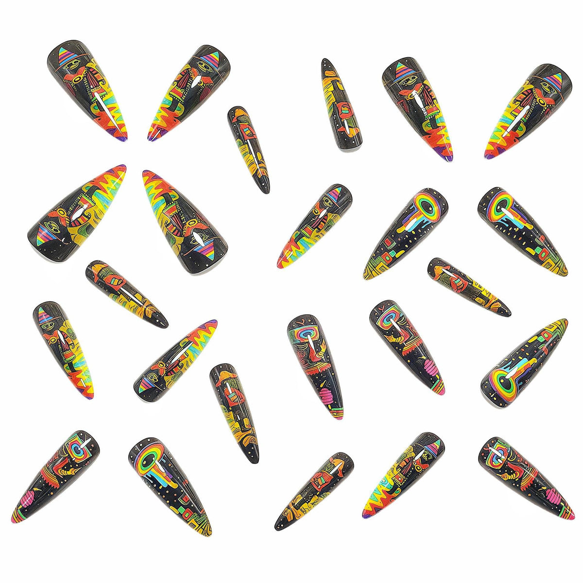 Creative Tropical Motif Nail Art
