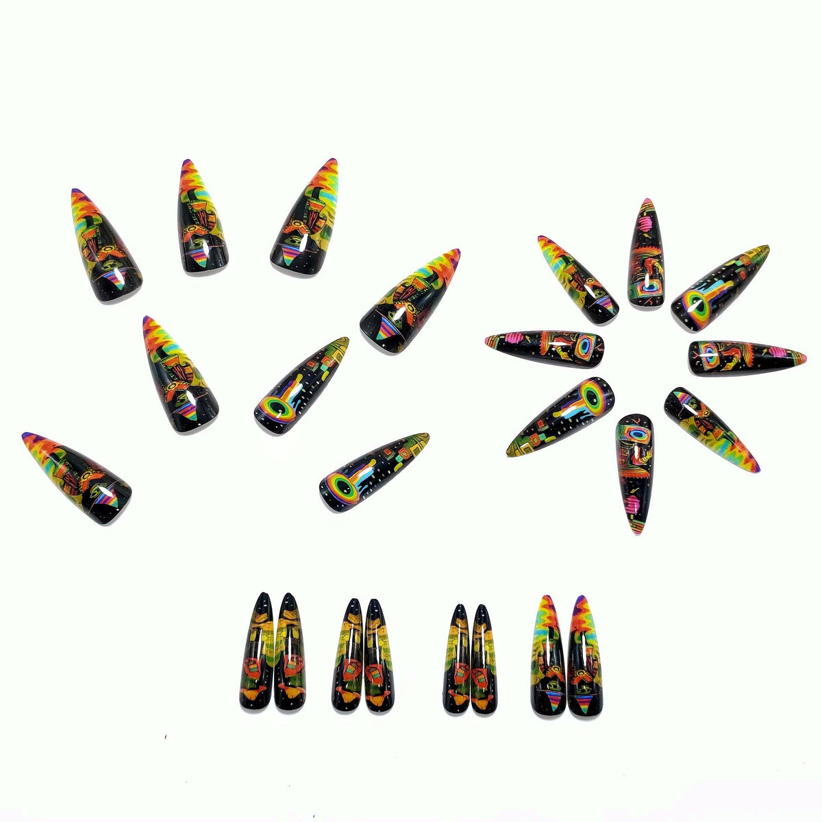 Creative Tropical Motif Nail Art