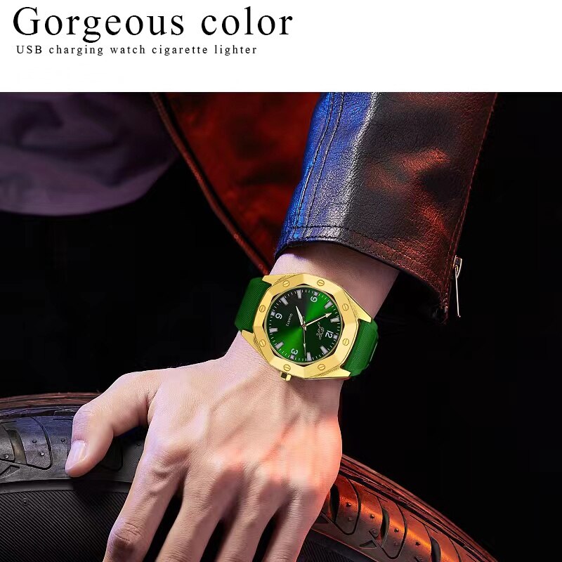 Creative USB Rechargeable Flameless Lighter Watch