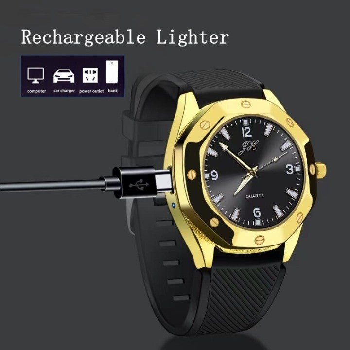 Creative USB Rechargeable Flameless Lighter Watch