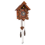 Cuckoo Clock Solid Wood 28 x 22 x 14 cm | Bird Call Chime, Adjustable Volume | Silent Night Mode, Wall Hanging Hook