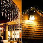 Boneroshop | Curtain Christmas Lights 8 Modes Control - Remote Control Christmas Decorative Hanging String Lights