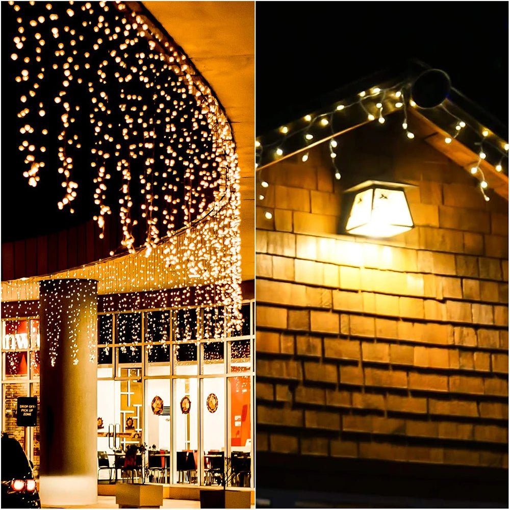 Boneroshop | Curtain Christmas Lights 8 Modes Control - Remote Control Christmas Decorative Hanging String Lights