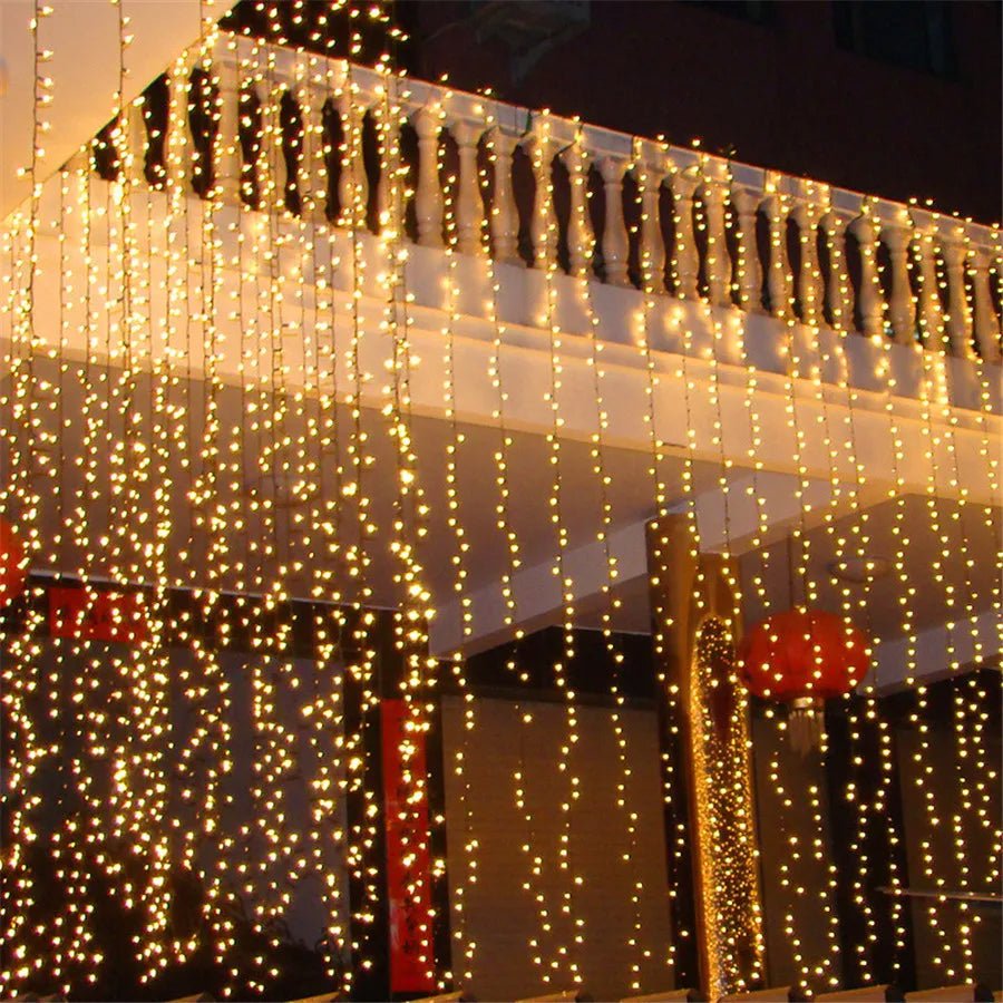 Boneroshop | Curtain Christmas Lights 8 Modes Control - Remote Control Christmas Decorative Hanging String Lights