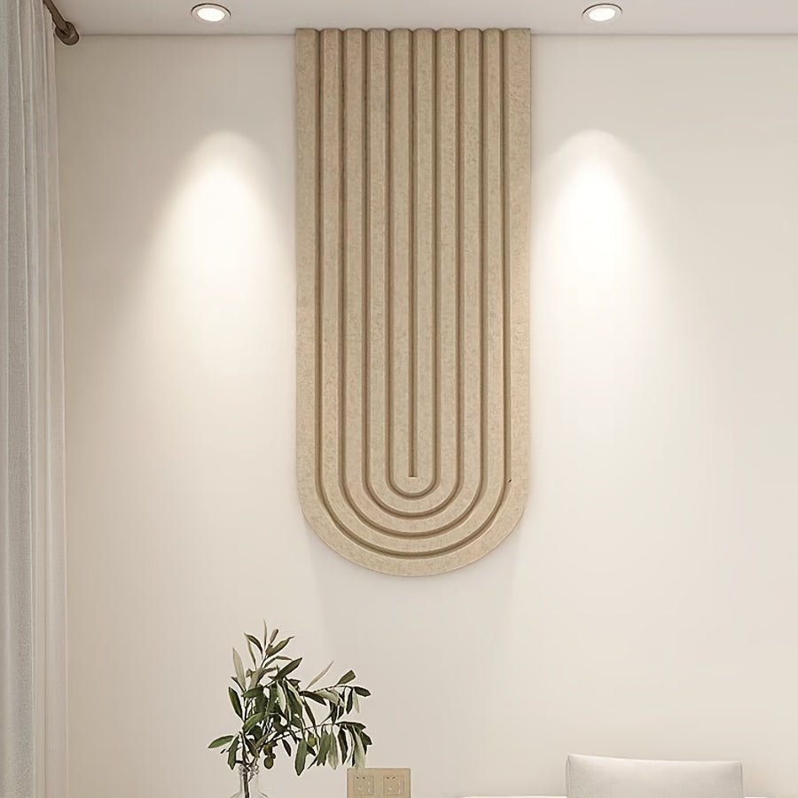 Curved Felt Pinboard Self-Adhesive Wall Organiser Memo Board with Striped Arch Design for Office Hallway and Bedroom