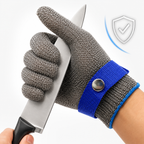 Cut-Resistant Protective Glove with Adjustable Webbing Wrist Strap