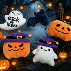 Cute Halloween Plush Ghost with Soft Cuddle Fabric and Embroidered Face