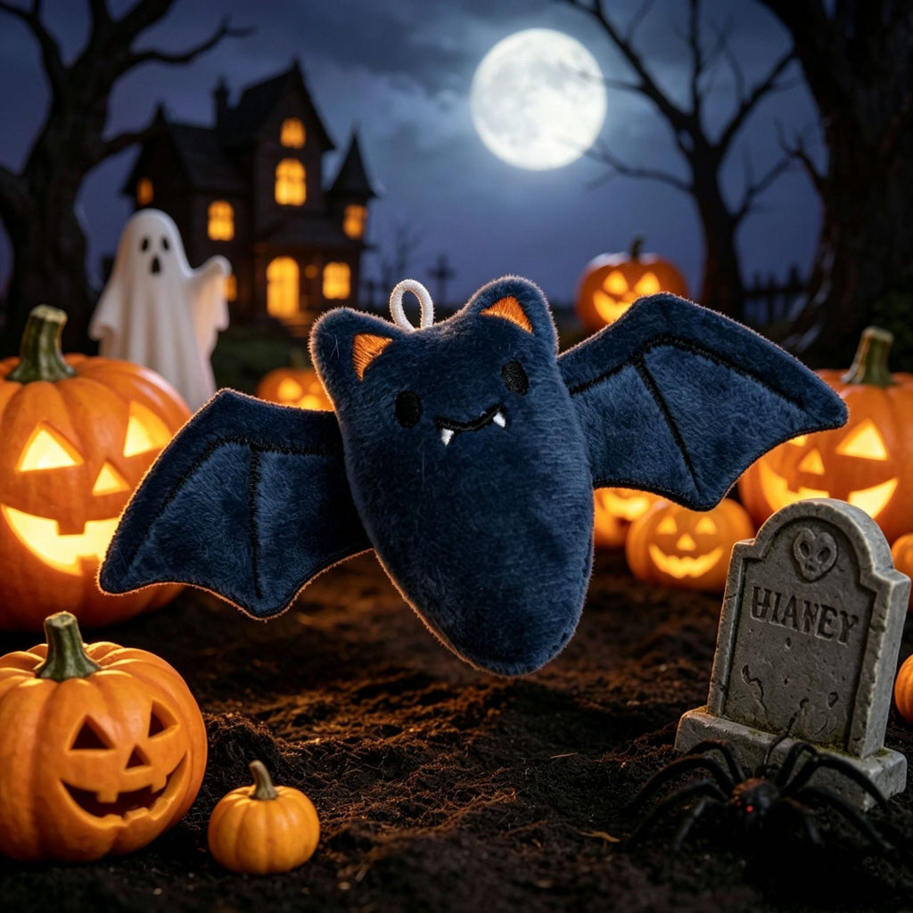 Cute Halloween Plush Ghost with Soft Cuddle Fabric and Embroidered Face