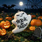 Cute Halloween Plush Ghost with Soft Cuddle Fabric and Embroidered Face