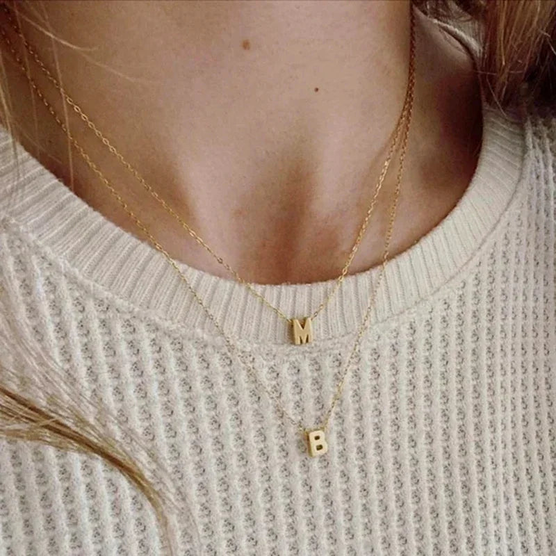 Boneroshop | Dainty Minimal Letter Initial Necklace
