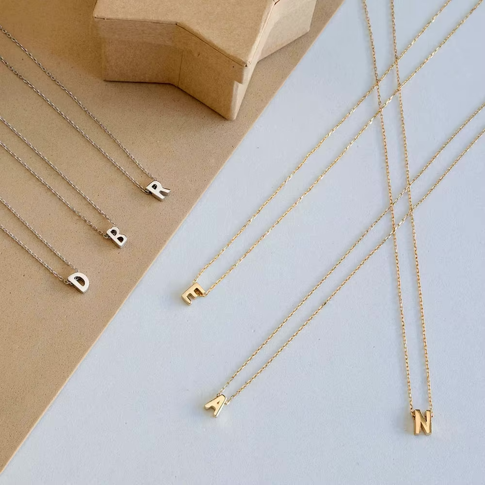 Boneroshop | Dainty Minimal Letter Initial Necklace